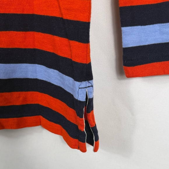 J. Crew Navy and Red Striped 3/4 Long Sleeve Scoop Neck Top. Size XXS women’s - Picture 4 of 5